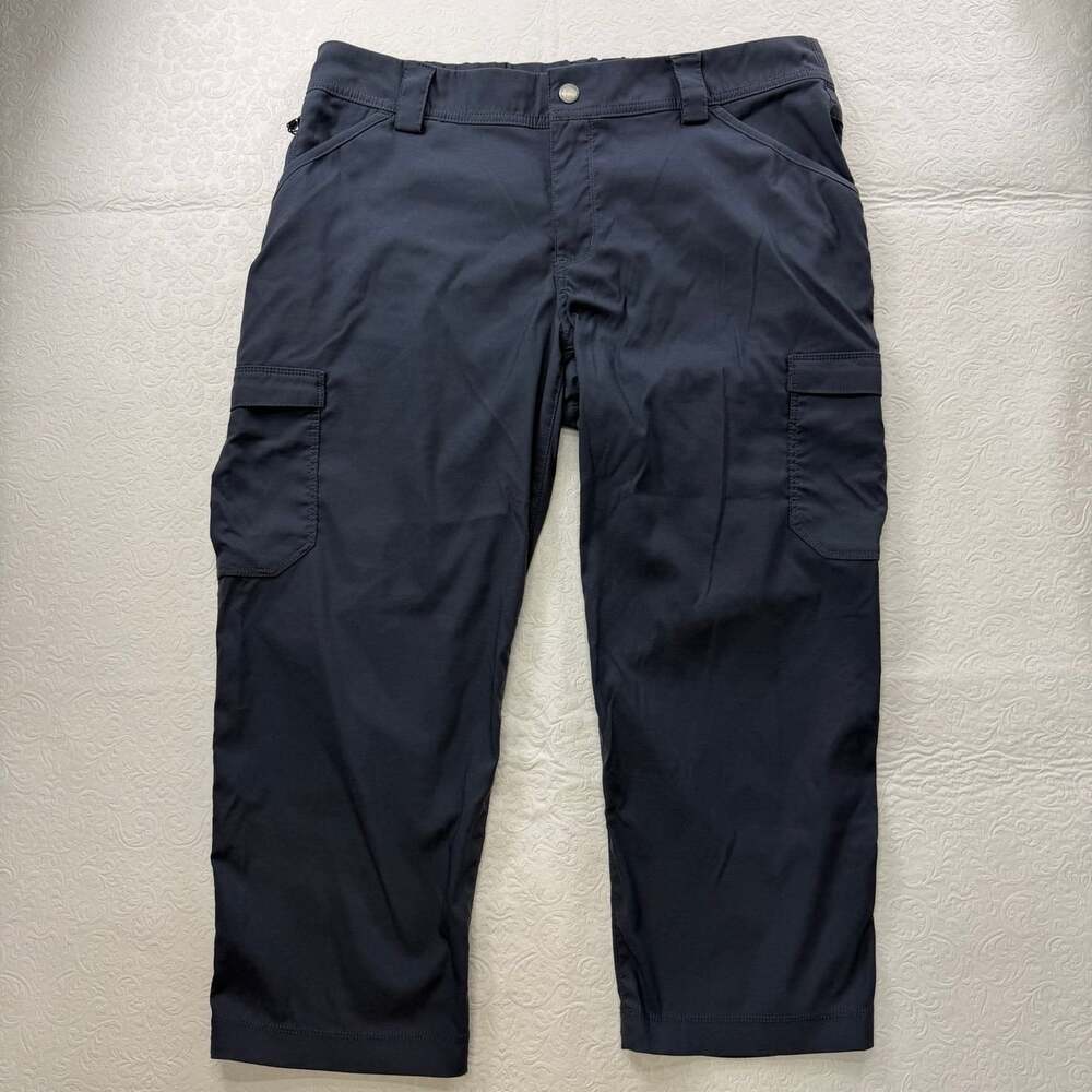 Duluth Trading Company Women's Dry on the Fly Capris Cargo hiking pants 14 blue
